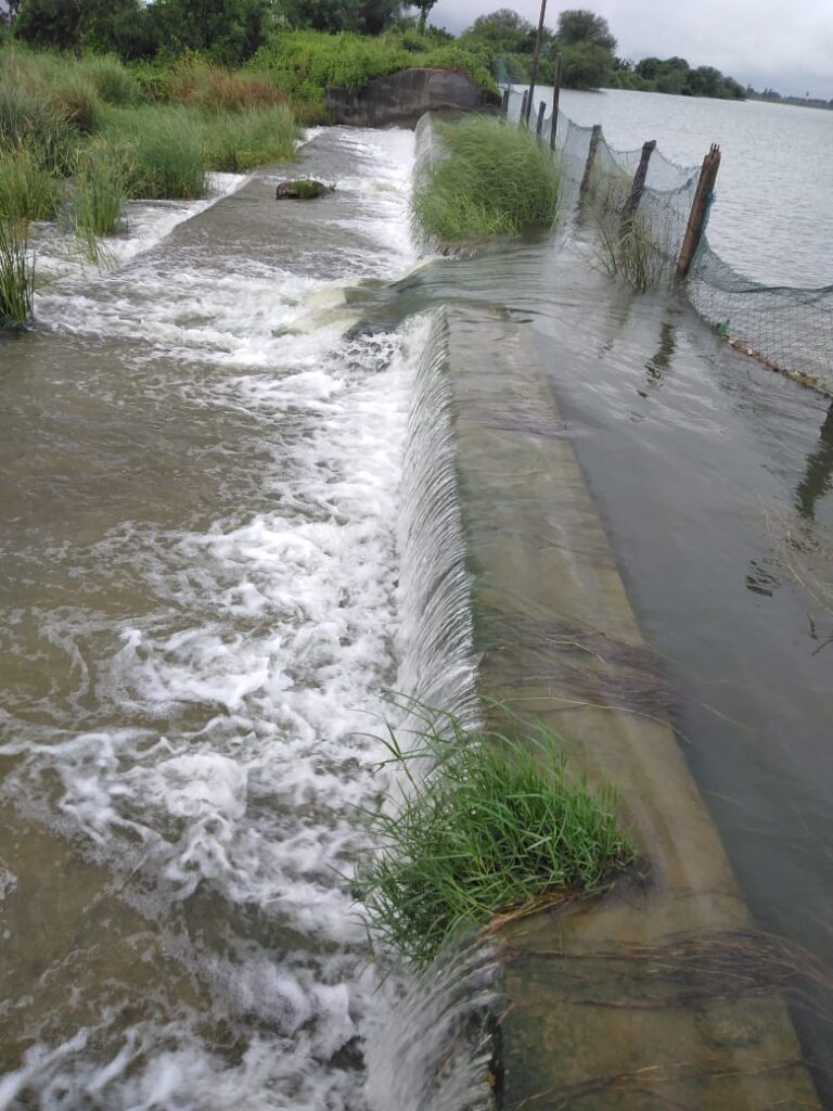 Overflowing check dams in Mortad mandal